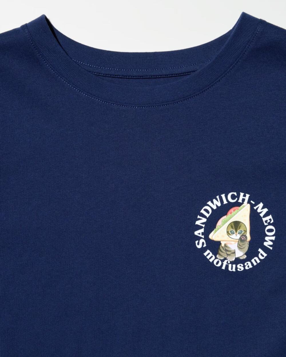 Uniqlo Mofusand Sandwich-Meow UT Graphic T-Shirt in Navy Blue
